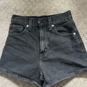 Levi's Black Jean Shorts Raw Hem